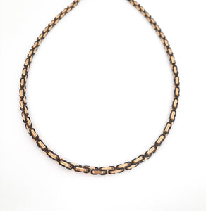 4 MM Byzantine Chain | Black + Gold