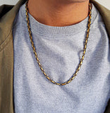 4 MM Byzantine Chain | Black + Gold