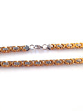 9 MM Two-Tone Byzantine Stainless Steel Chain