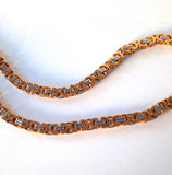 9 MM Two-Tone Byzantine Stainless Steel Chain