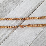 5 MM Round Box Chain | Gold Plated