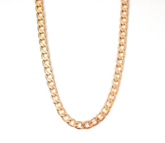 10 MM Flat Curb Link Chain | Gold Plated