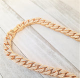 13 MM Iced-Out Cuban Link Chain | Gold Tone