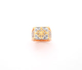 Mens Iced-Out Two-Tone Gold Plated Ring