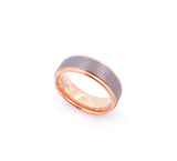 8MM Tungsten Carbide Brushed Ring | Rose Gold + Grey