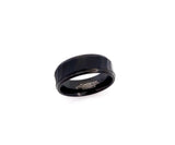 Tungsten Black Bound Ring | Faceted Pattern