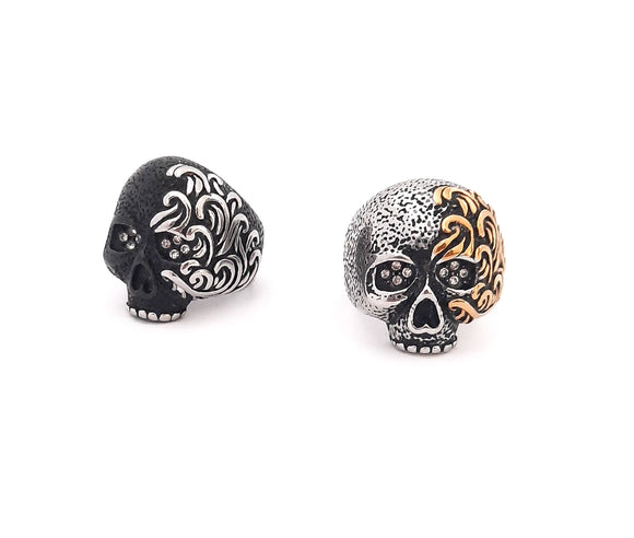 Two-Tone Skull Ring | Stainless Steel