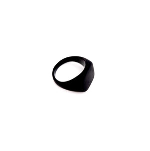 Mens Matte Black Square Ring