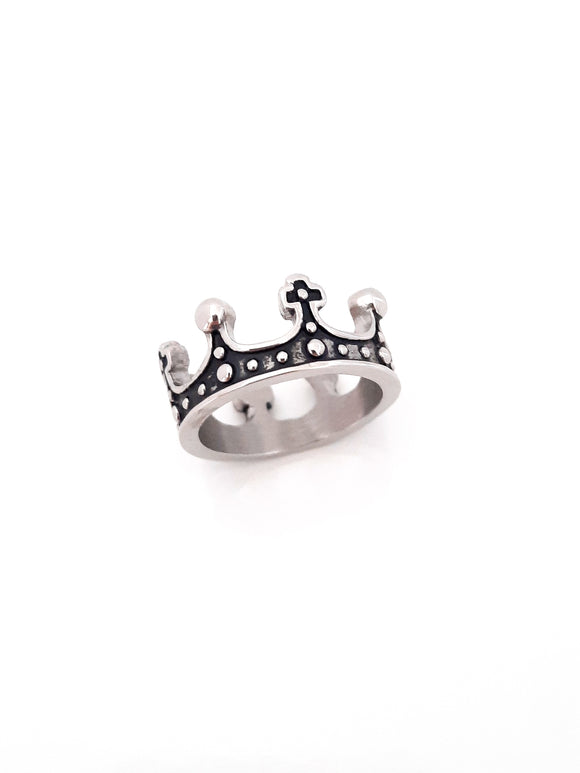 Unisex Stainless Steel Crown Ring