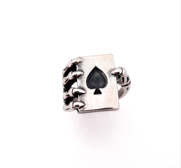 Ace of Spades Poker Card Ring