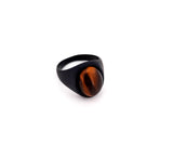 Classic Mens Black Tiger Eye Ring | Stainless Steel