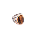 Classic Mens Tiger Eye Ring | Stainless Steel