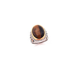 Classic Mens Tiger Eye Ring | Stainless Steel