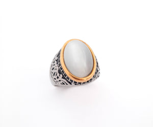 Mens Moonstone Ring | Stainless Steel