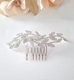 Leafy Pave Crystal Hair Comb