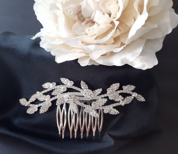 Leafy Pave Crystal Hair Comb