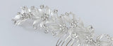 Bridal Hair Comb with Matte Silver Leaves