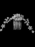 Crystal Floral Hair Comb with Adjustable Wire