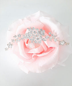 Crystal Floral Hair Comb with Adjustable Wire