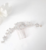 Crystal Floral Hair Comb with Adjustable Wire