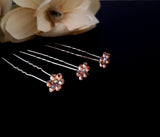 Rhinestone Floral Hairpin Set