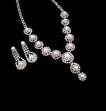 Pearl and Rhinestone Y- Necklace with Matching Earrings