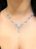 Leafy Cubic Zirconia Necklace Set