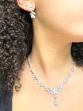 Leafy Cubic Zirconia Necklace Set