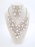 Pearl and Crystal Necklace and Earring Set