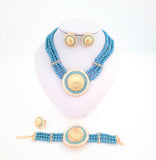 Turquoise Beaded Necklace Set with Matching Ring and Bracelet