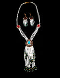 Turkish Necklace and Earring Set with White Beads