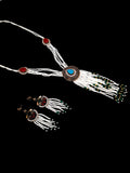 Turkish Necklace and Earring Set with White Beads