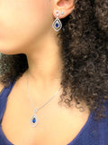 Sapphire Blue Necklace and Earrings Bridal Set