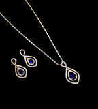 Sapphire Blue Necklace and Earrings Bridal Set