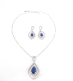 Sapphire Blue Necklace and Earrings Bridal Set