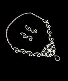 Emerald Green and Cubic Zirconia Necklace and Earring Set