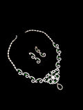 Emerald Green and Cubic Zirconia Necklace and Earring Set