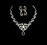 Emerald Green and Cubic Zirconia Necklace and Earring Set