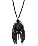 Womens Black Gothic Tassel Necklace