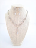 Leafy Crystal Bridal Necklace Set