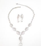 Leafy Crystal Bridal Necklace Set