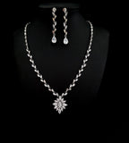 Marquise Cut Crystal Necklace and Earring Set