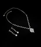 Marquise Cut Crystal Necklace and Earring Set