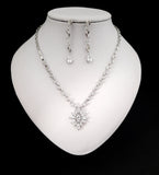 Marquise Cut Crystal Necklace and Earring Set