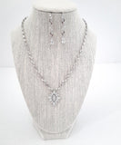 Marquise Cut Crystal Necklace and Earring Set