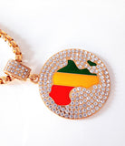 Africa Map Pendant | Gold Tone