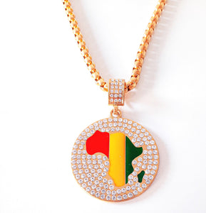 Africa Map Pendant | Gold Tone