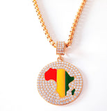 Africa Map Pendant | Gold Tone