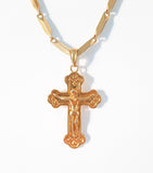 Cross Pendant with Jesus Christ | Gold Plated