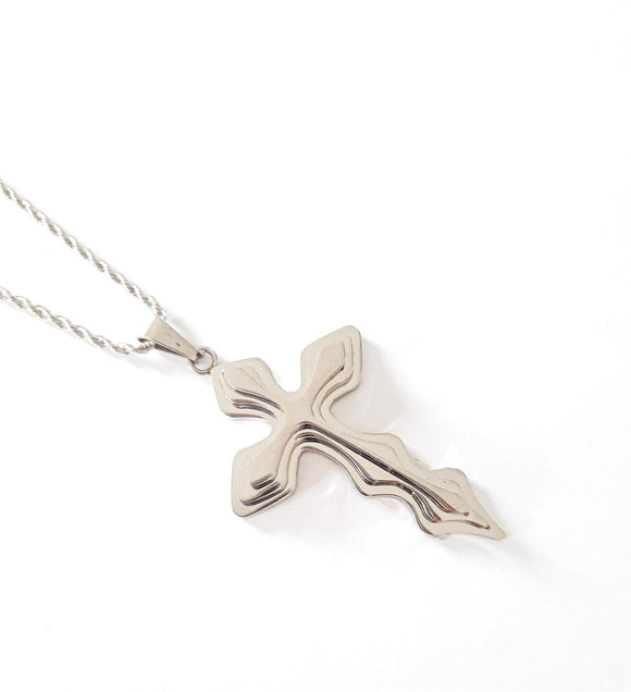 3D Cross Pendant | Stainless Steel